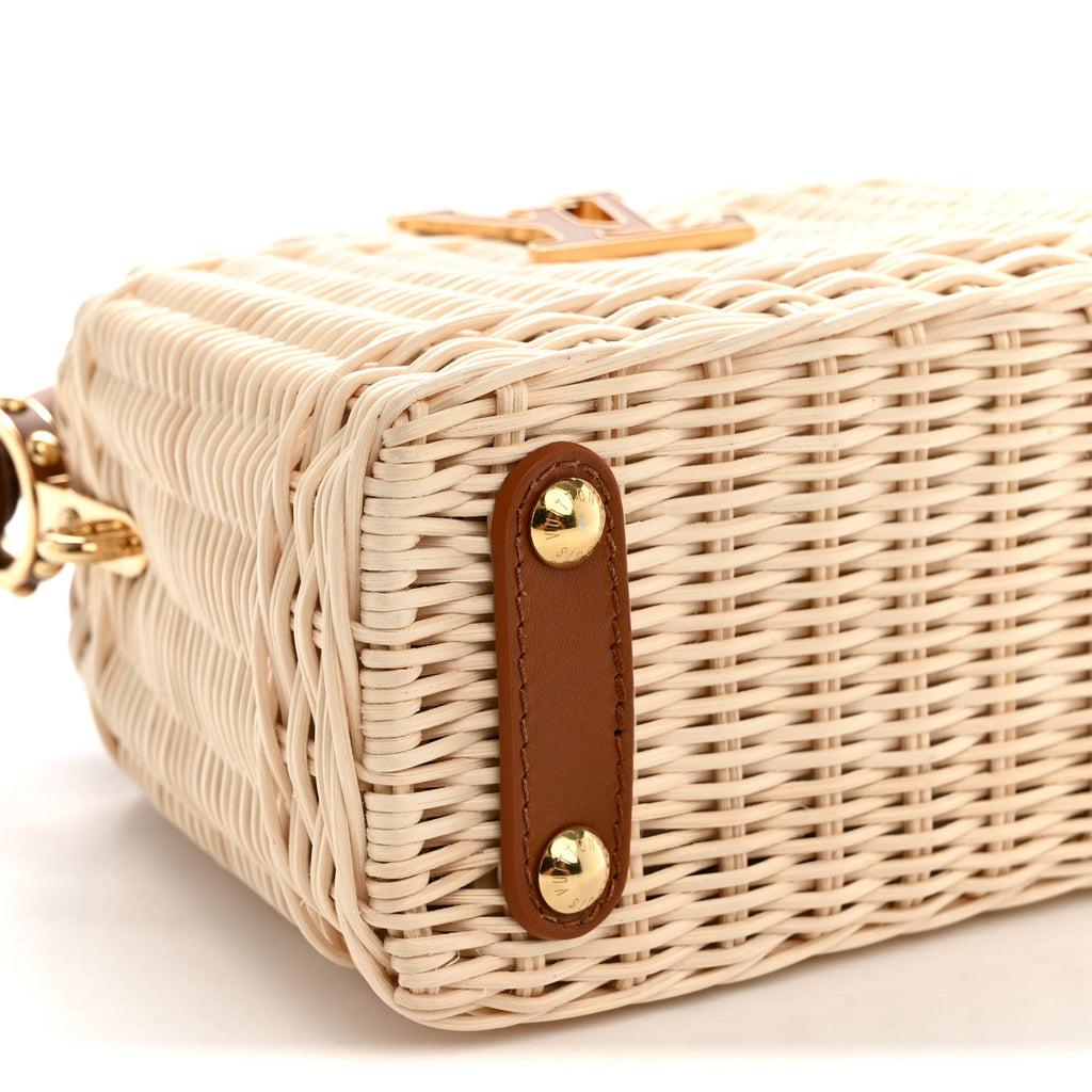 Rattan Calfskin Capucines Mini Brown £¨ Direct shipment via from wholesalehk.shop