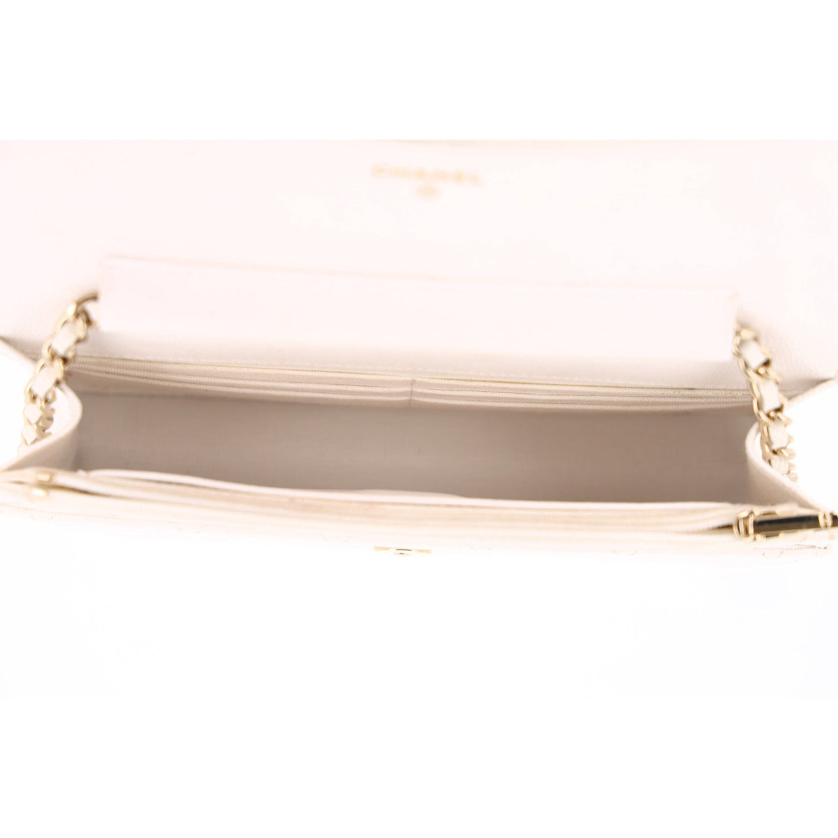 Caviar Quilted Wallet On Chain WOC White wholesalehk.shop
