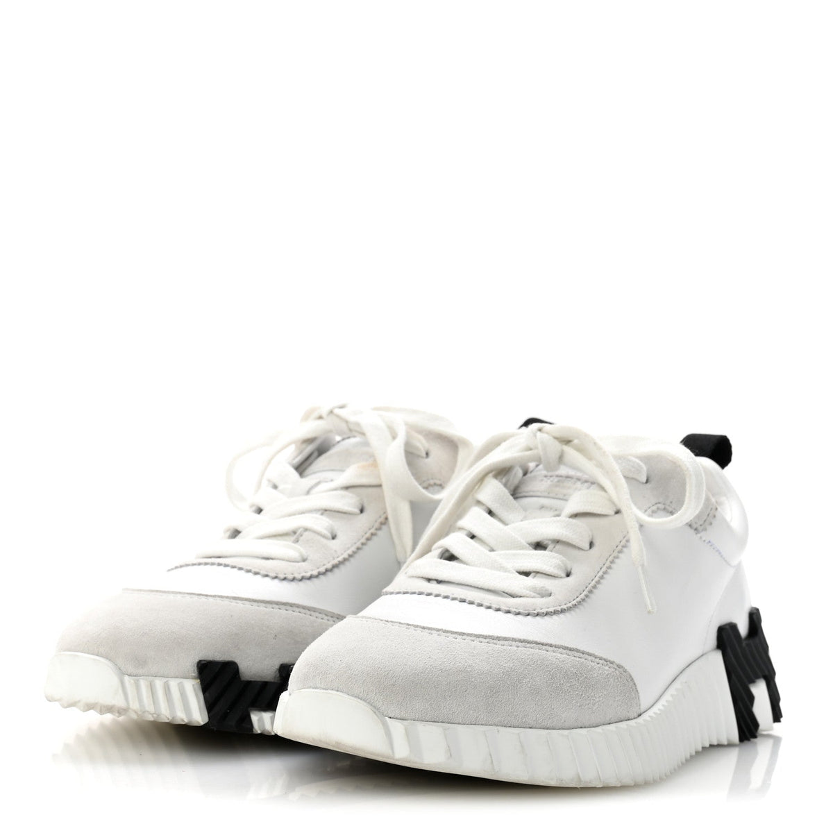 Calfskin Suede Goatskin Bouncing Sneakers 35.5 White Black wholesalehk.shop