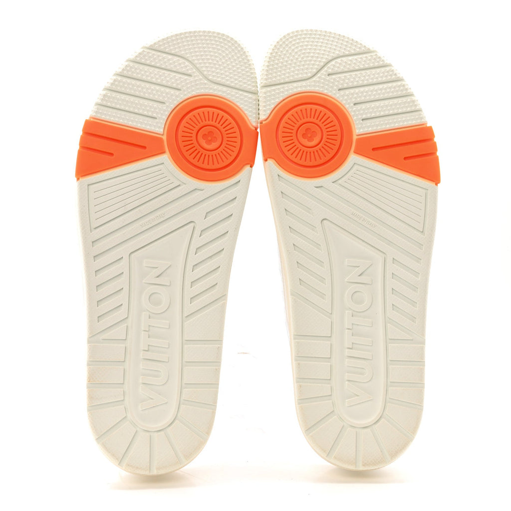 Metallic Mix Materials Mens LV Script Trainer Mules 11 Silver Multicolor £¨ Direct shipment via from wholesalehk.shop
