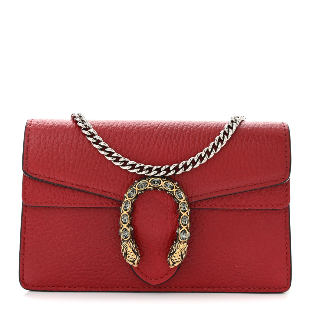 Dollar Calfskin Swarovski Crystal Small Dionysus Shoulder Bag Hibiscus Red wholesalehk.shop