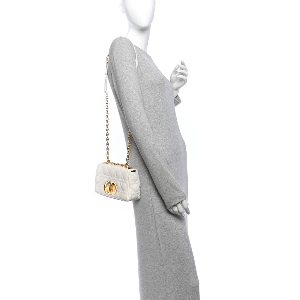 Calfskin Cannage Small Caro Bag Ivory wholesalehk.shop