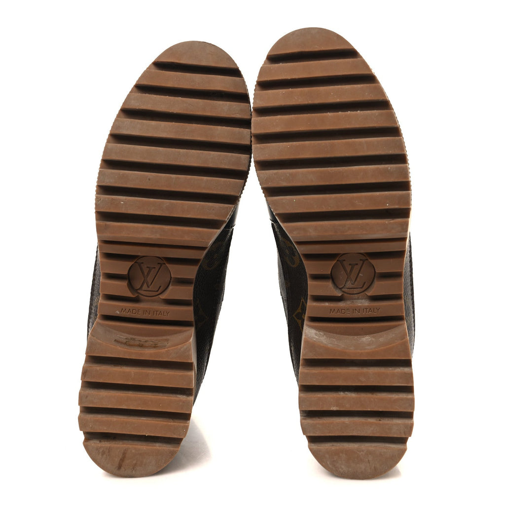 Suede Calfskin Monogram Laureate Platform Desert Boots 37 Grey £¨ Direct shipment via from wholesalehk.shop