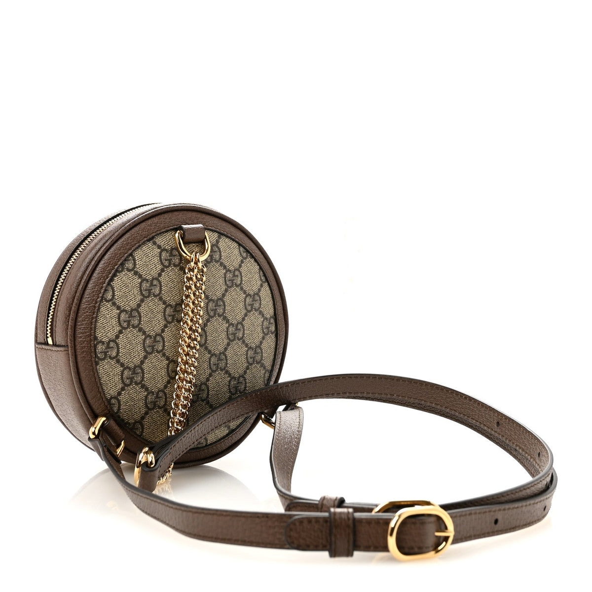 GG Supreme Monogram Web Mini Ophidia Round Backpack Brown wholesalehk.shop