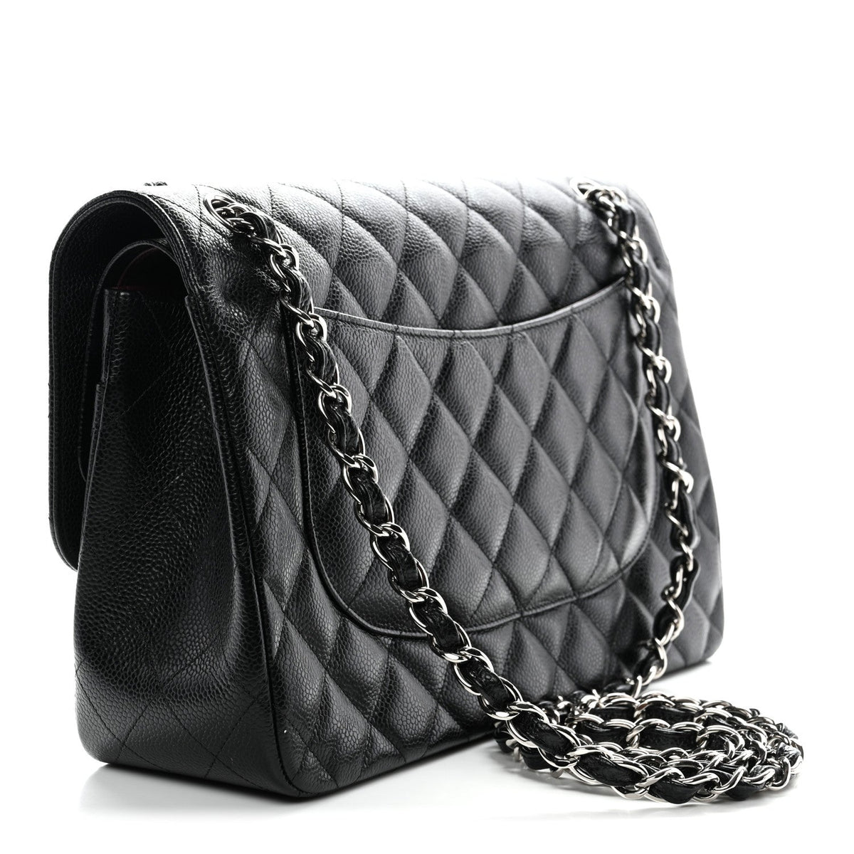 Caviar Quilted Jumbo Double Flap Black wholesalehk.shop