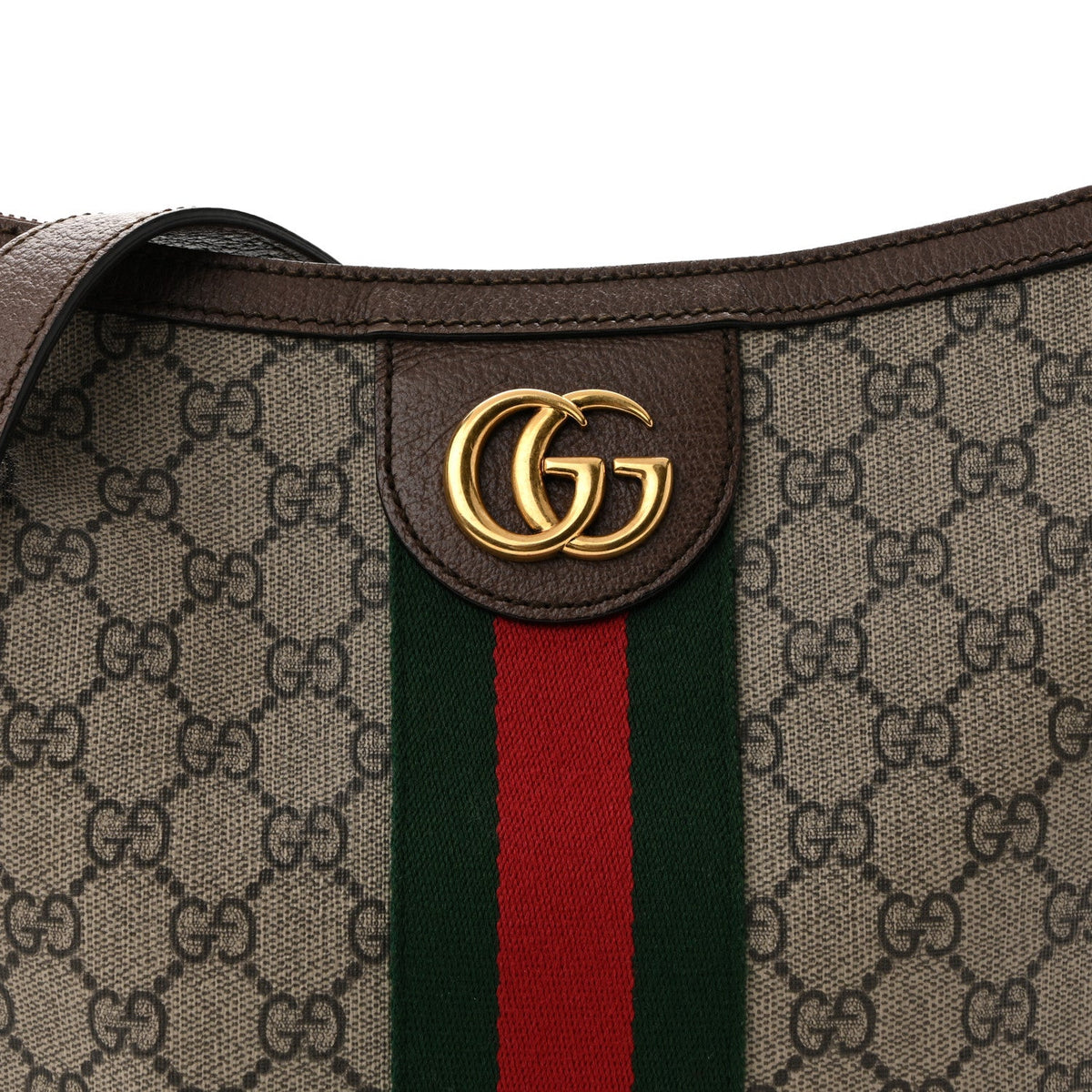 GG Supreme Monogram Web Small Ophidia Half Moon Hobo Brown wholesalehk.shop