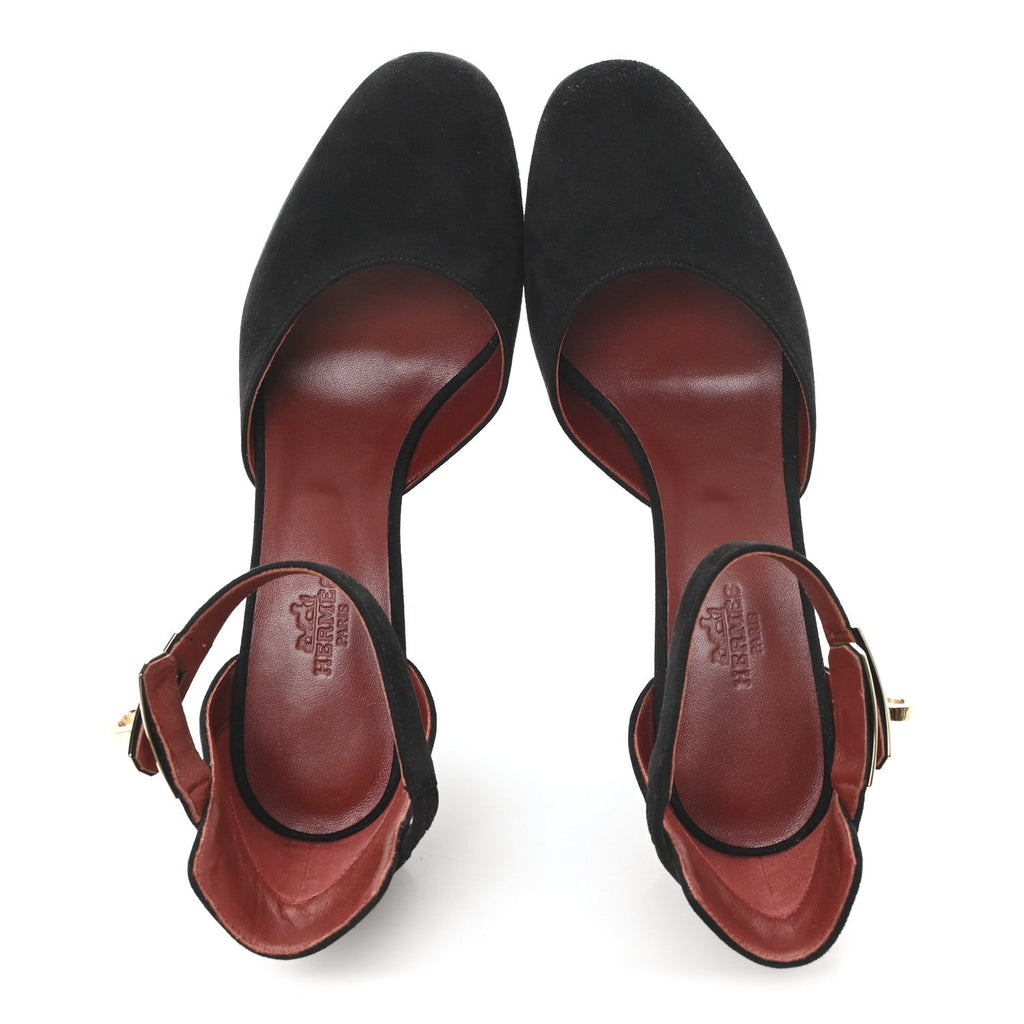 Suede Goatskin Baby 90 Pump 37 Black wholesalehk.shop