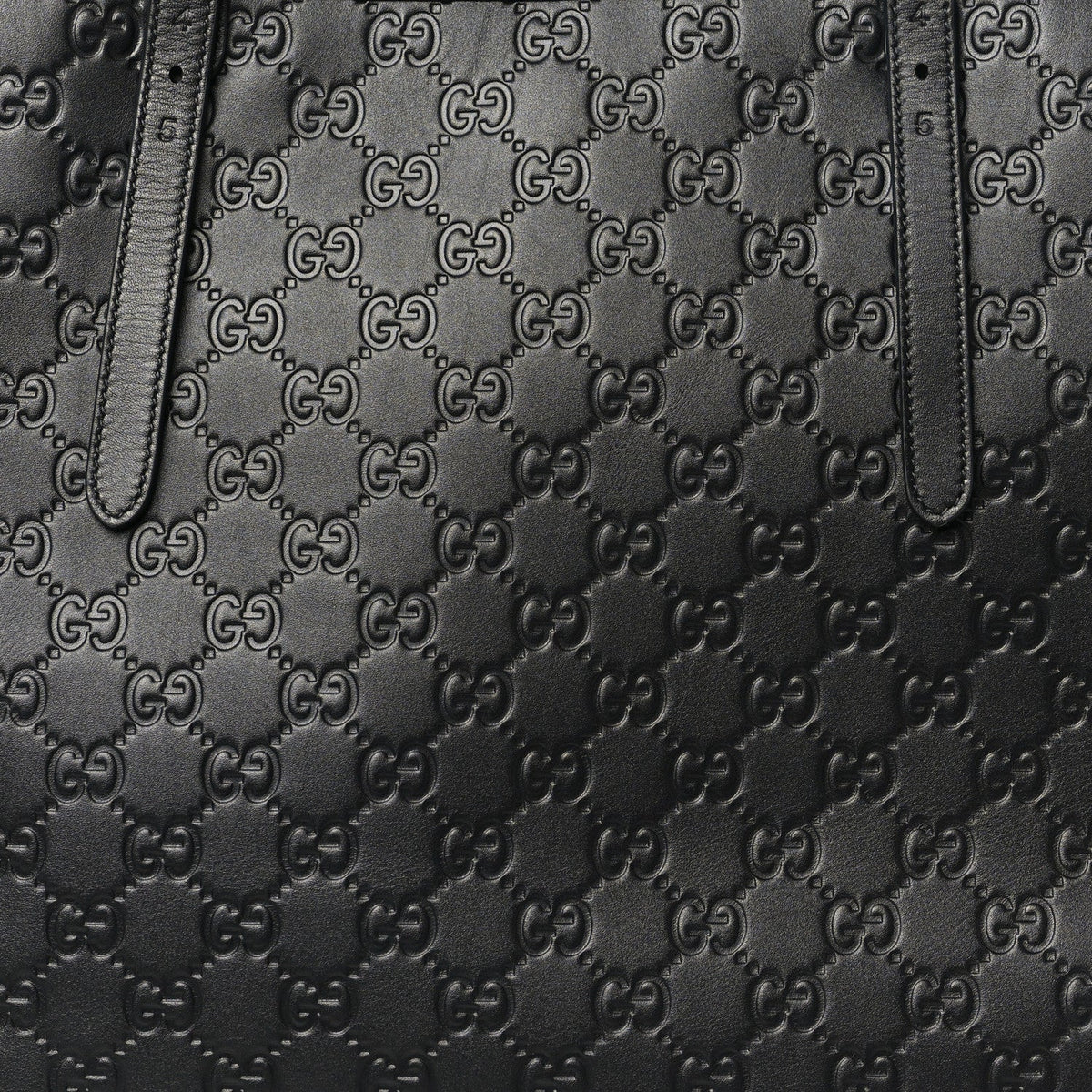 GG Calfskin Embossed Emblem Large Tote Bag Black wholesalehk.shop