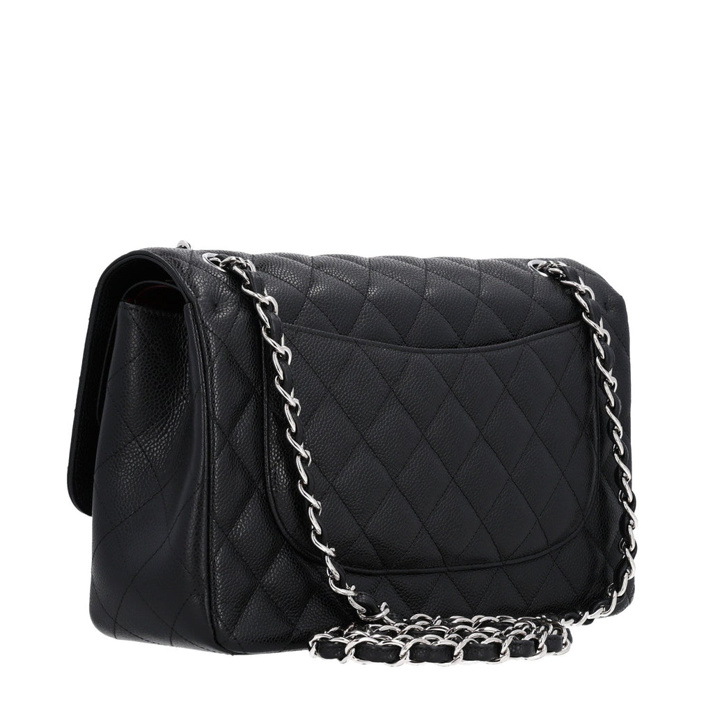 Caviar Quilted Jumbo Double Flap Black wholesalehk.shop