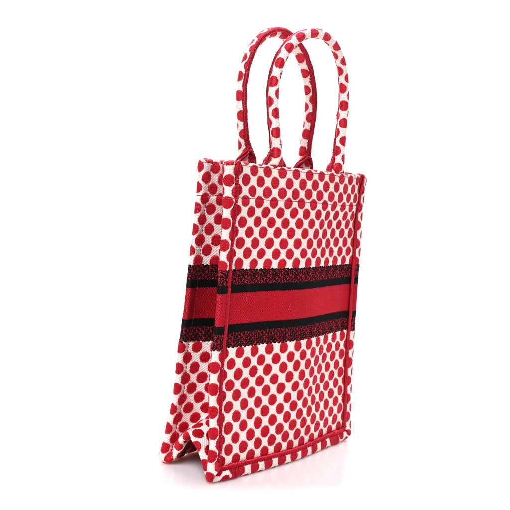 Canvas DiorAmour Dots Vertical Book Tote Red £¨ Direct shipment via from wholesalehk.shop