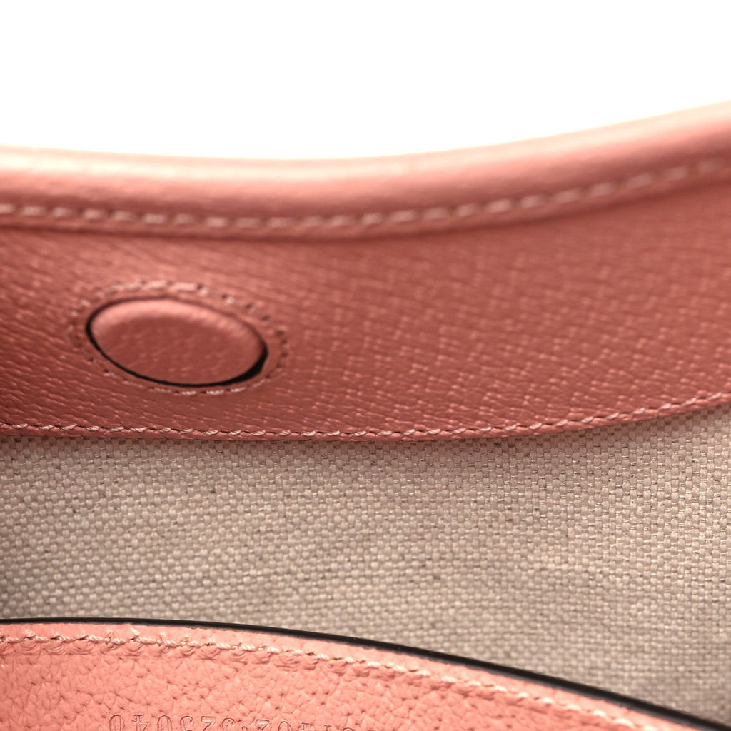 GG Supreme Monogram Textured Dollar Calfskin Web Small Ophidia Bucket Shoulder Bag Rose Pink wholesalehk.shop