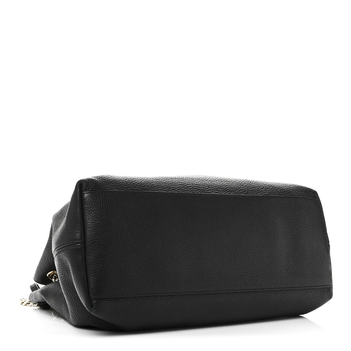 Pebbled Calfskin Medium Soho Chain Shoulder Bag Black wholesalehk.shop