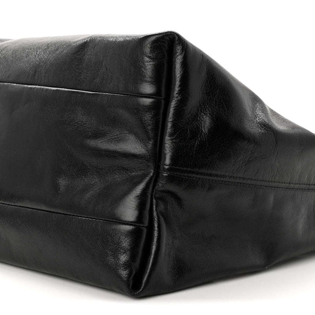 Soft Glossy Calfskin Large Giglio Tote Black wholesalehk.shop