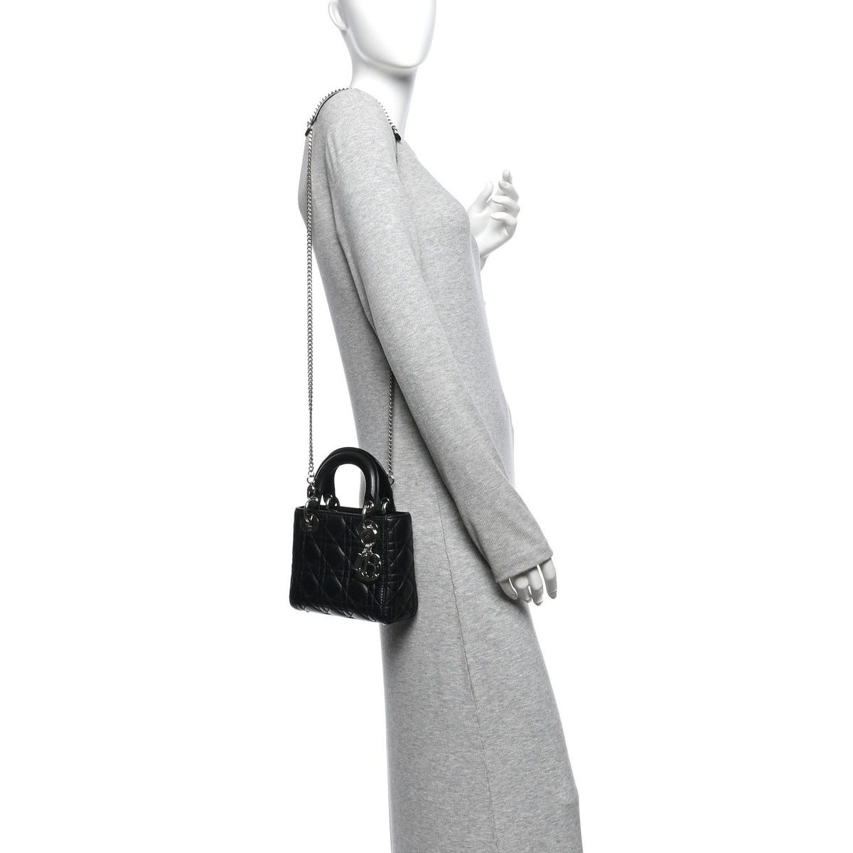 Lambskin Cannage Mini Lady Dior Black wholesalehk.shop