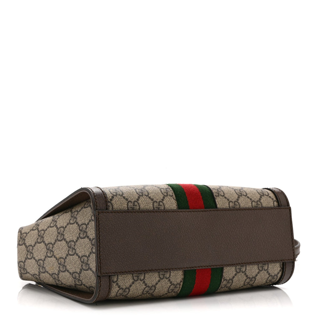 GG Supreme Monogram Small Ophidia Tote Bag Brown wholesalehk.shop