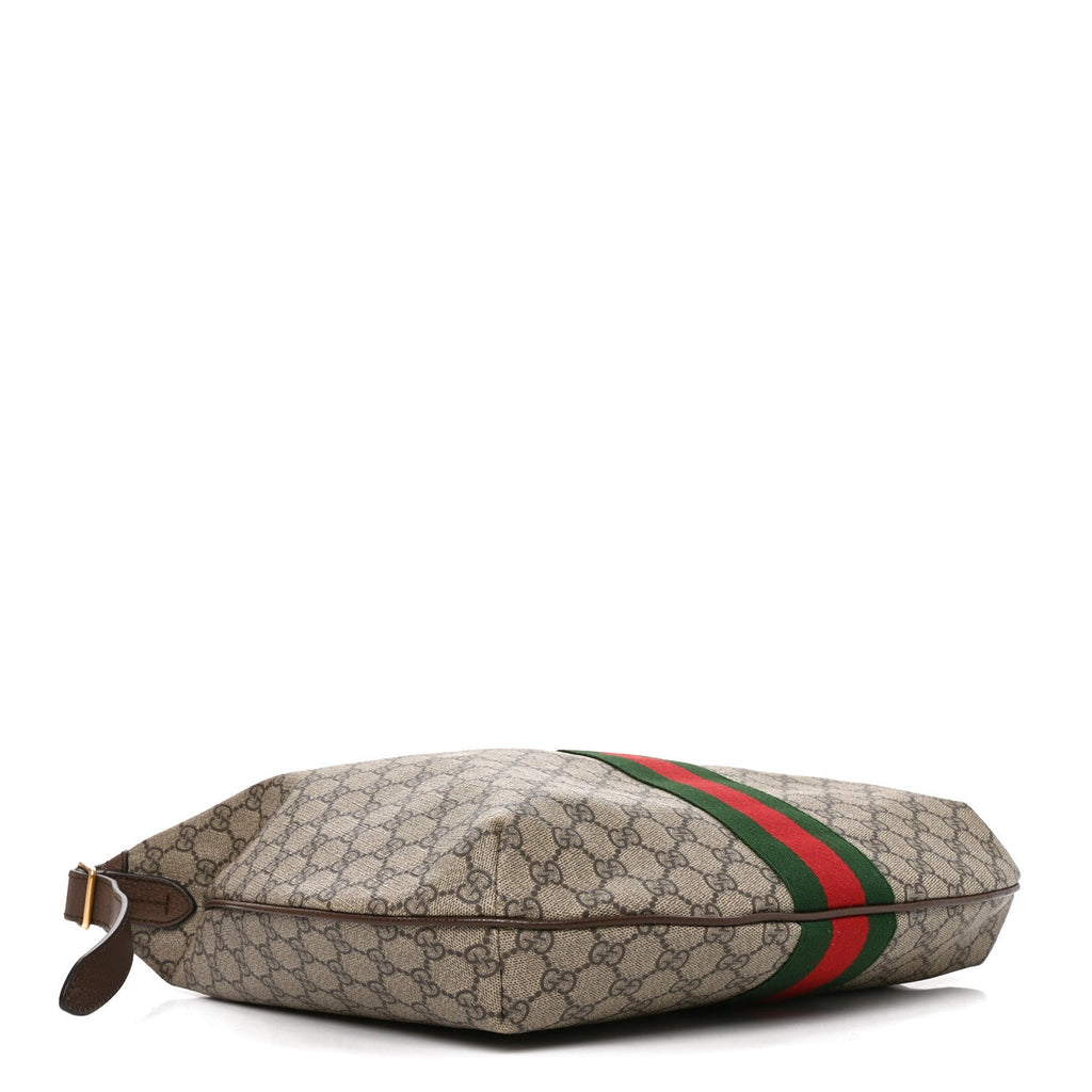 GG Supreme Monogram Web Ophidia Half Moon Hobo Brown wholesalehk.shop