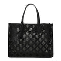 Calfskin GG Monogram Diamond Cut Medium Ophidia Tote Bag Black wholesalehk.shop