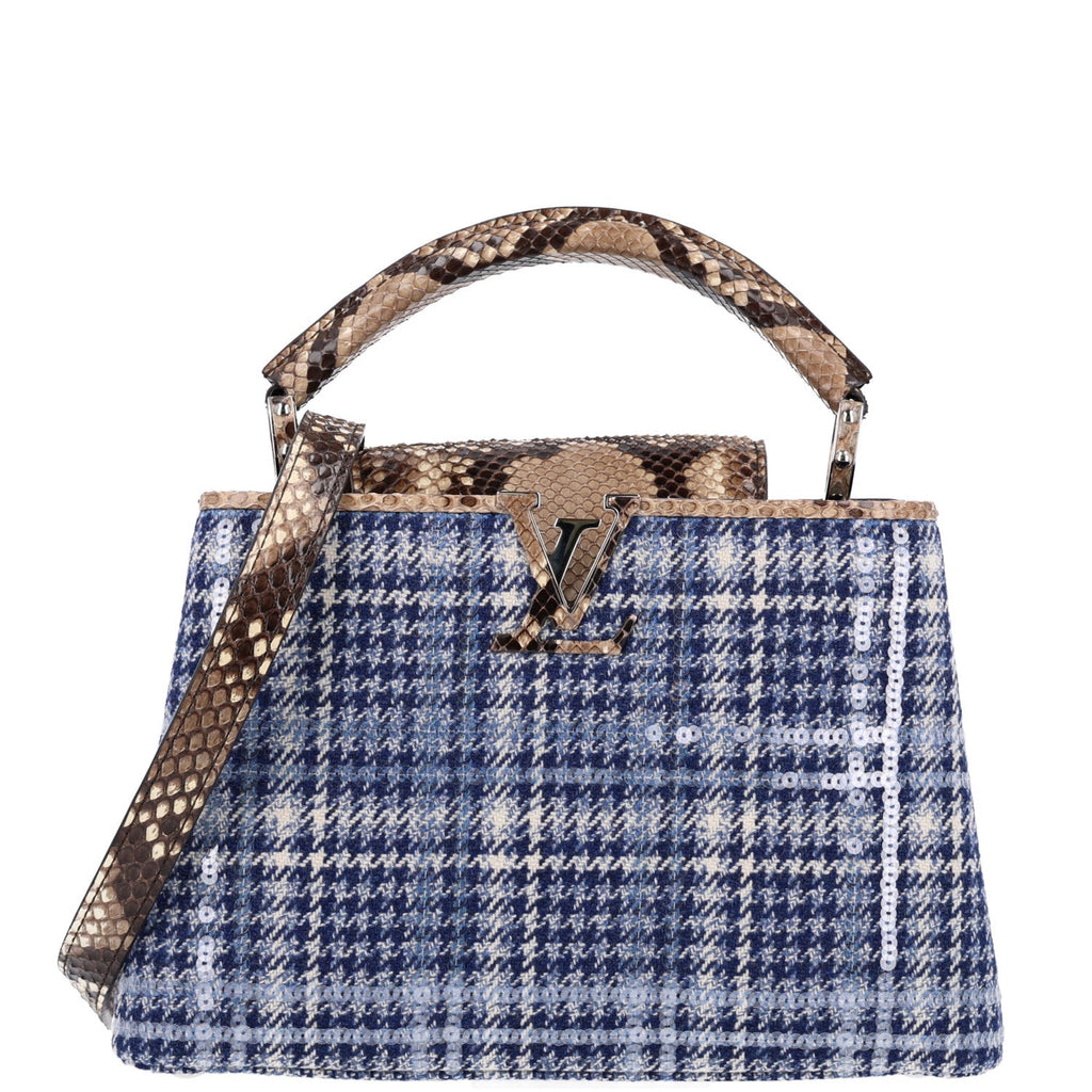 Tweed Sequins Snakeskin Capucines BB Blue £¨ Direct shipment via from wholesalehk.shop