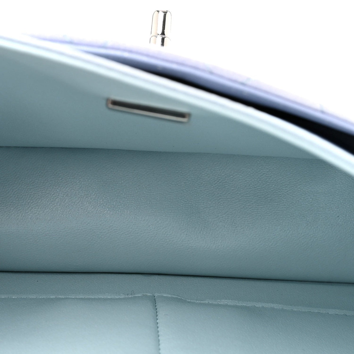 Perforated Lambskin Quilted Medium Double Flap Light Blue Light Purple White wholesalehk.shop