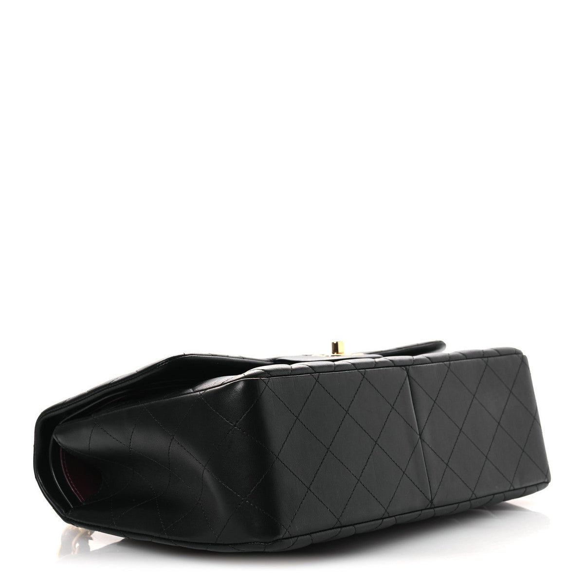 Lambskin Quilted Jumbo Double Flap Black wholesalehk.shop