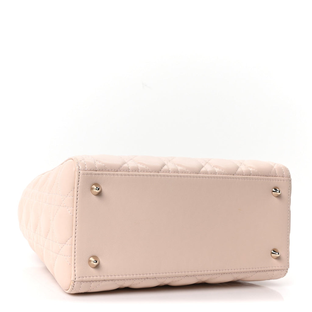 Lambskin Cannage Medium Lady Dior Light Pink wholesalehk.shop