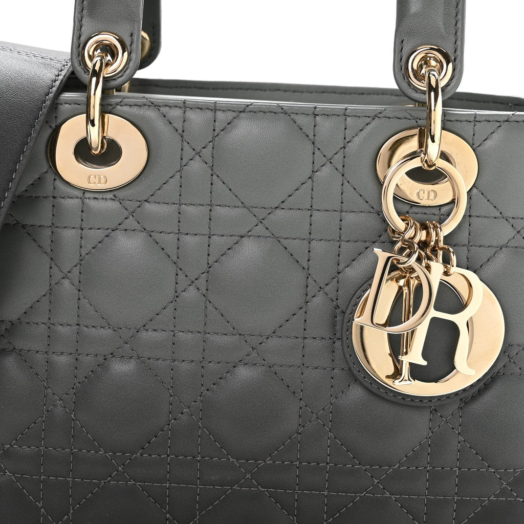 Lambskin Cannage Gradient Small My ABCDior Lady Dior Grey wholesalehk.shop