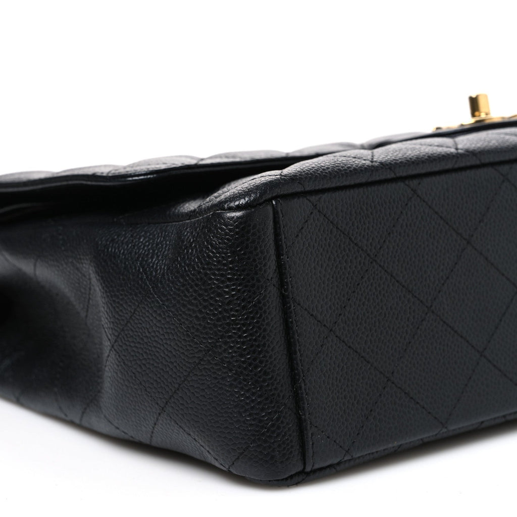 Caviar Quilted Maxi Double Flap Black wholesalehk.shop