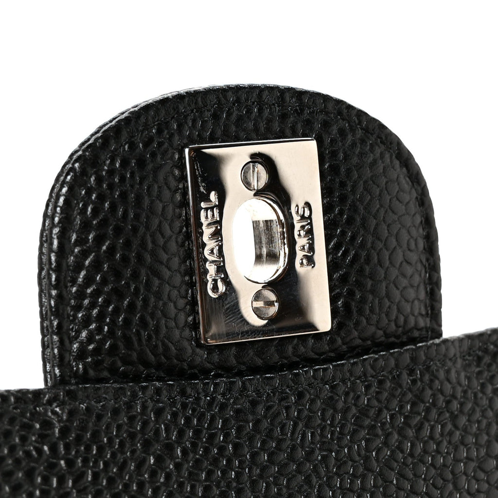 Caviar Quilted Medium Double Flap Black wholesalehk.shop