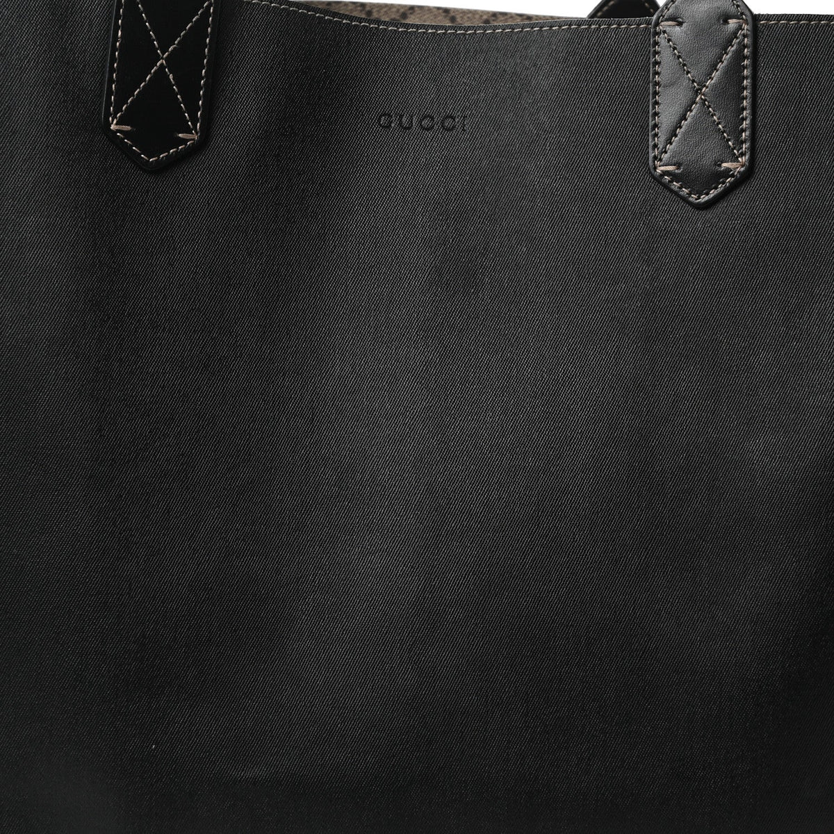 GG Supreme Monogram Large Reversible Tote Beige Black wholesalehk.shop