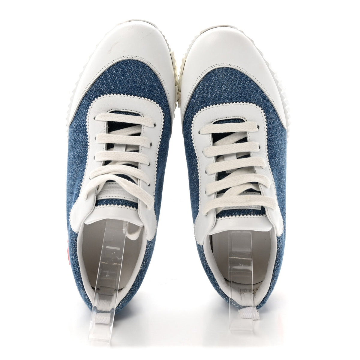 Denim Suede Goatskin Bouncing Sneakers 37 Bleu Clair White wholesalehk.shop