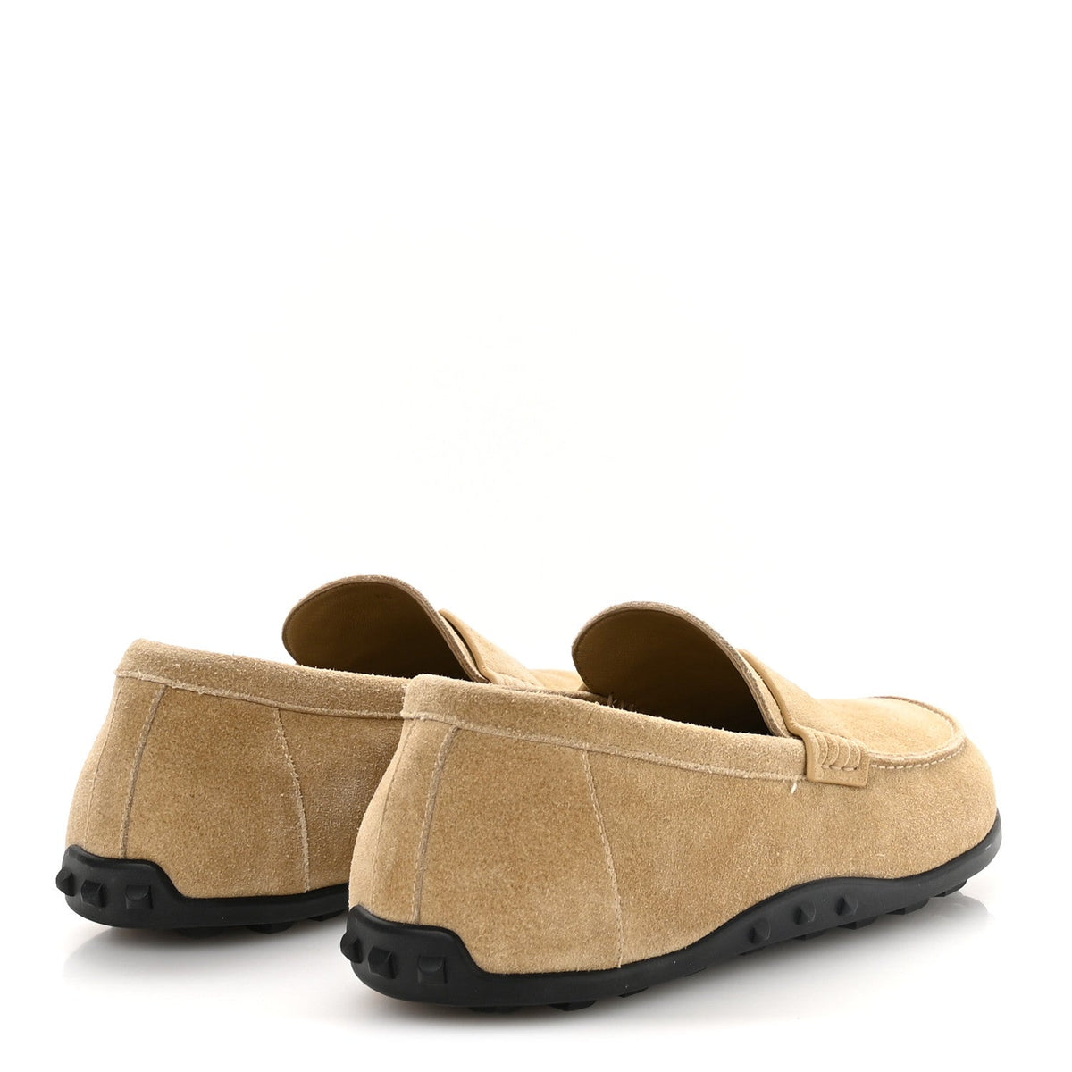 Suede Calfskin Mens Lazy Loafers 40 Beige Sable wholesalehk.shop