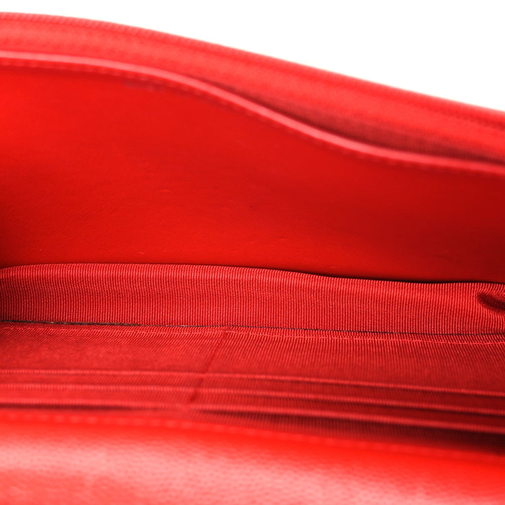 Caviar Chevron Quilted Wallet On Chain WOC Red wholesalehk.shop