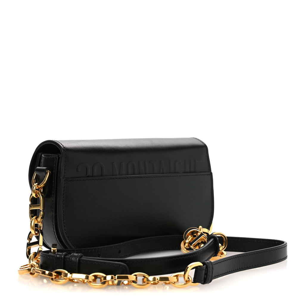 Box Calfskin 30 Montaigne Small Avenue Bag Black wholesalehk.shop