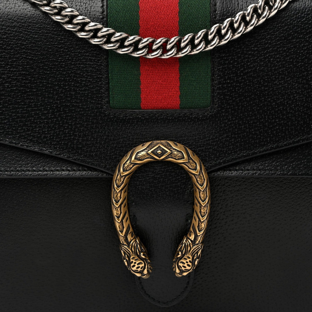 Calfskin Web Medium Dionysus Shoulder Bag Black wholesalehk.shop