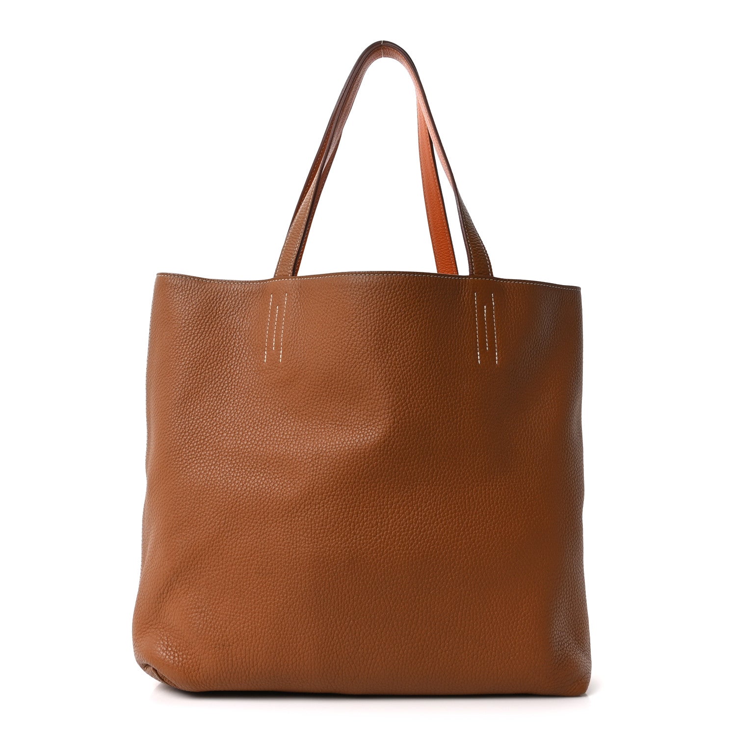 Taurillon Clemence Double Sens Reversible Tote Orange Gold £¨ Direct shipment via from wholesalehk.shop