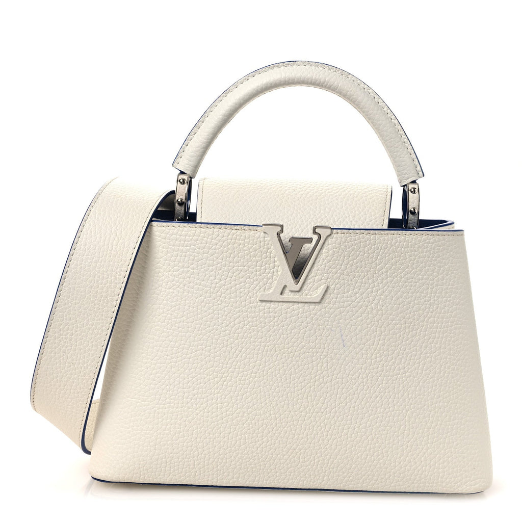 Taurillon Capucines BB White Blue £¨ Direct shipment via from wholesalehk.shop