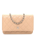 Caviar Quilted Wallet on Chain WOC Beige wholesalehk.shop