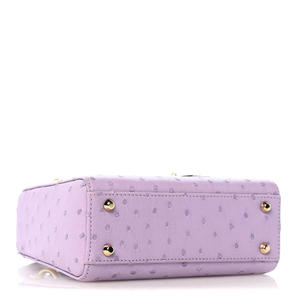 Ostrich Mini Lady Dior Purple wholesalehk.shop