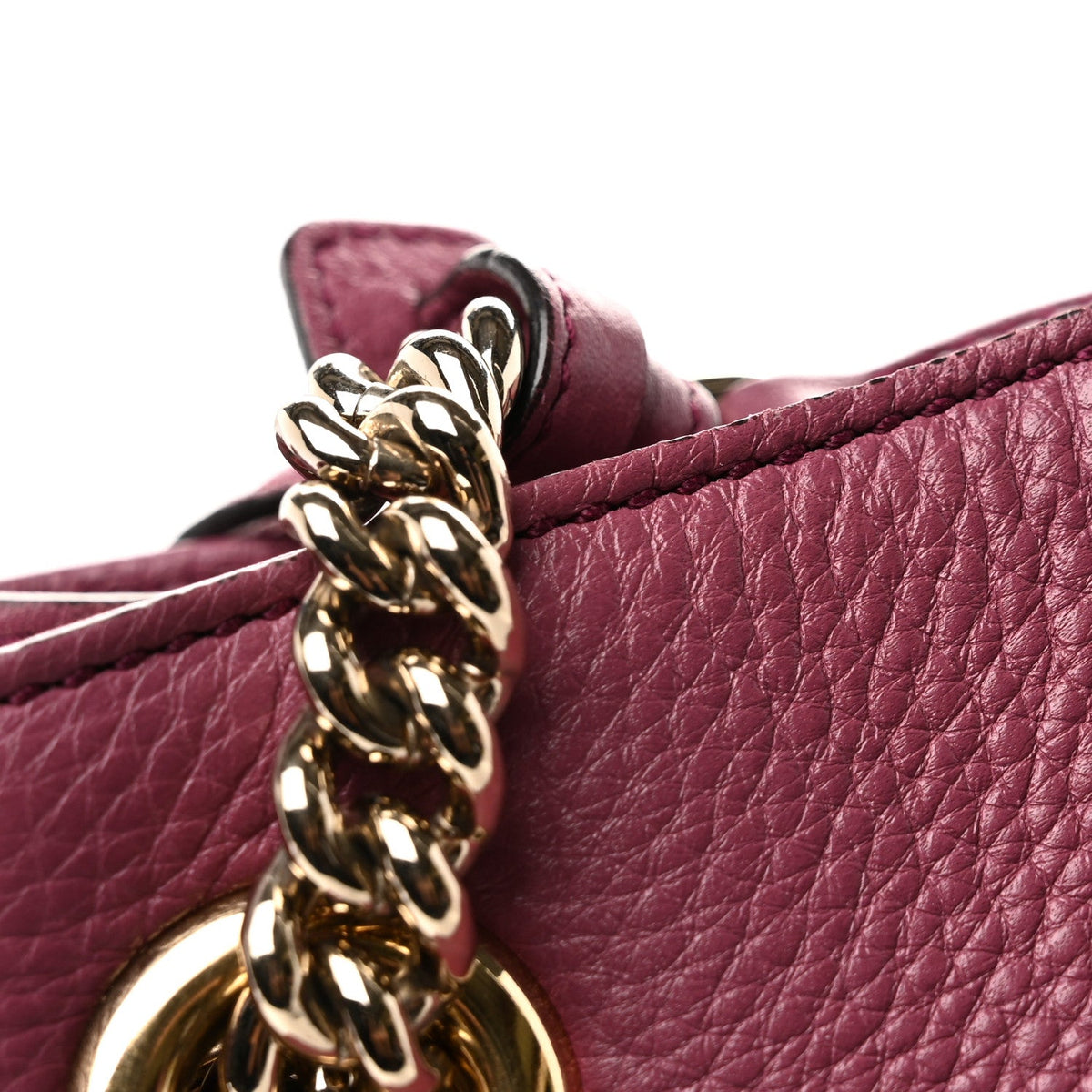 Pebbled Calfskin Medium Soho Chain Shoulder Bag Peonia Flower wholesalehk.shop
