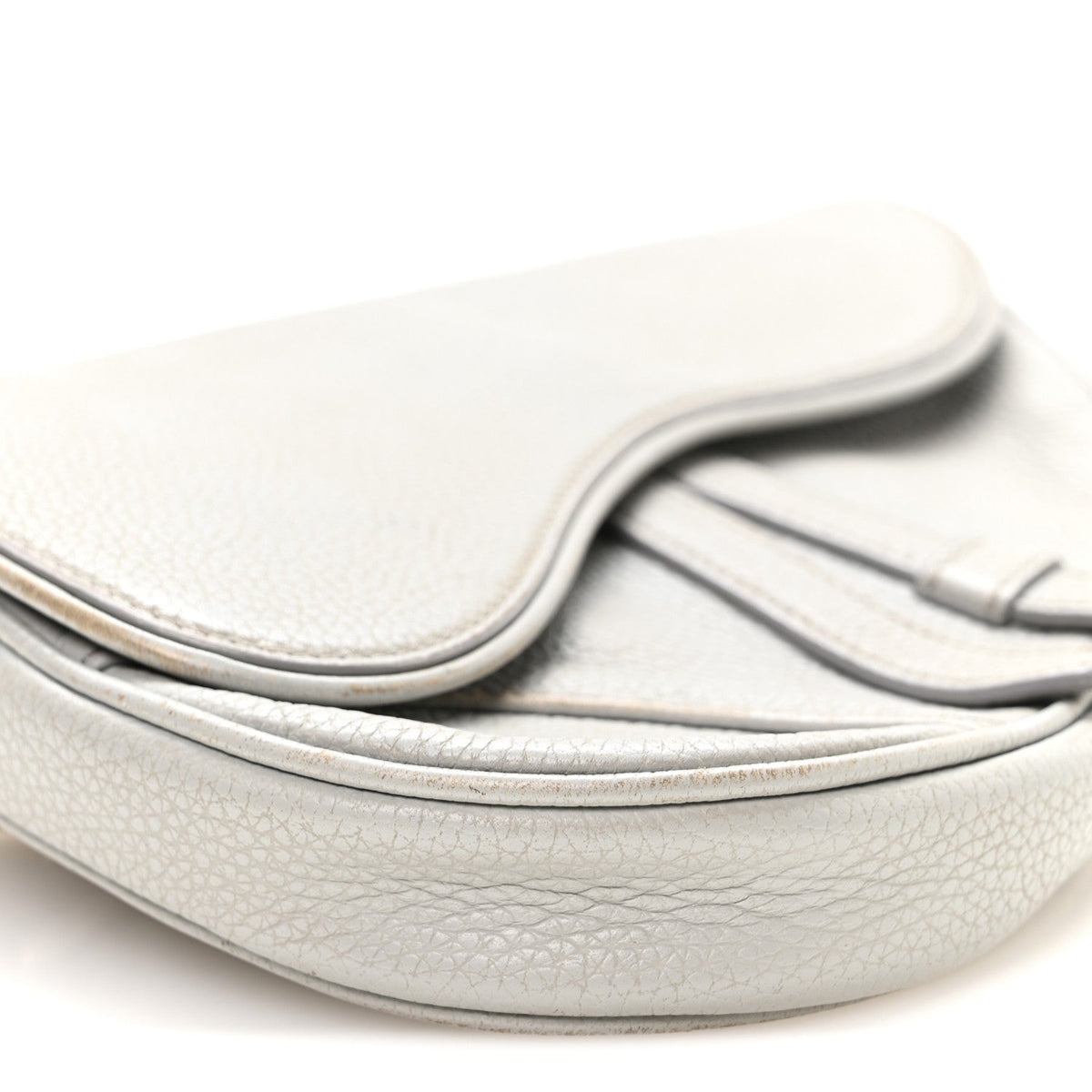 Grained Calfskin Mens Mini Saddle Bag Gray wholesalehk.shop