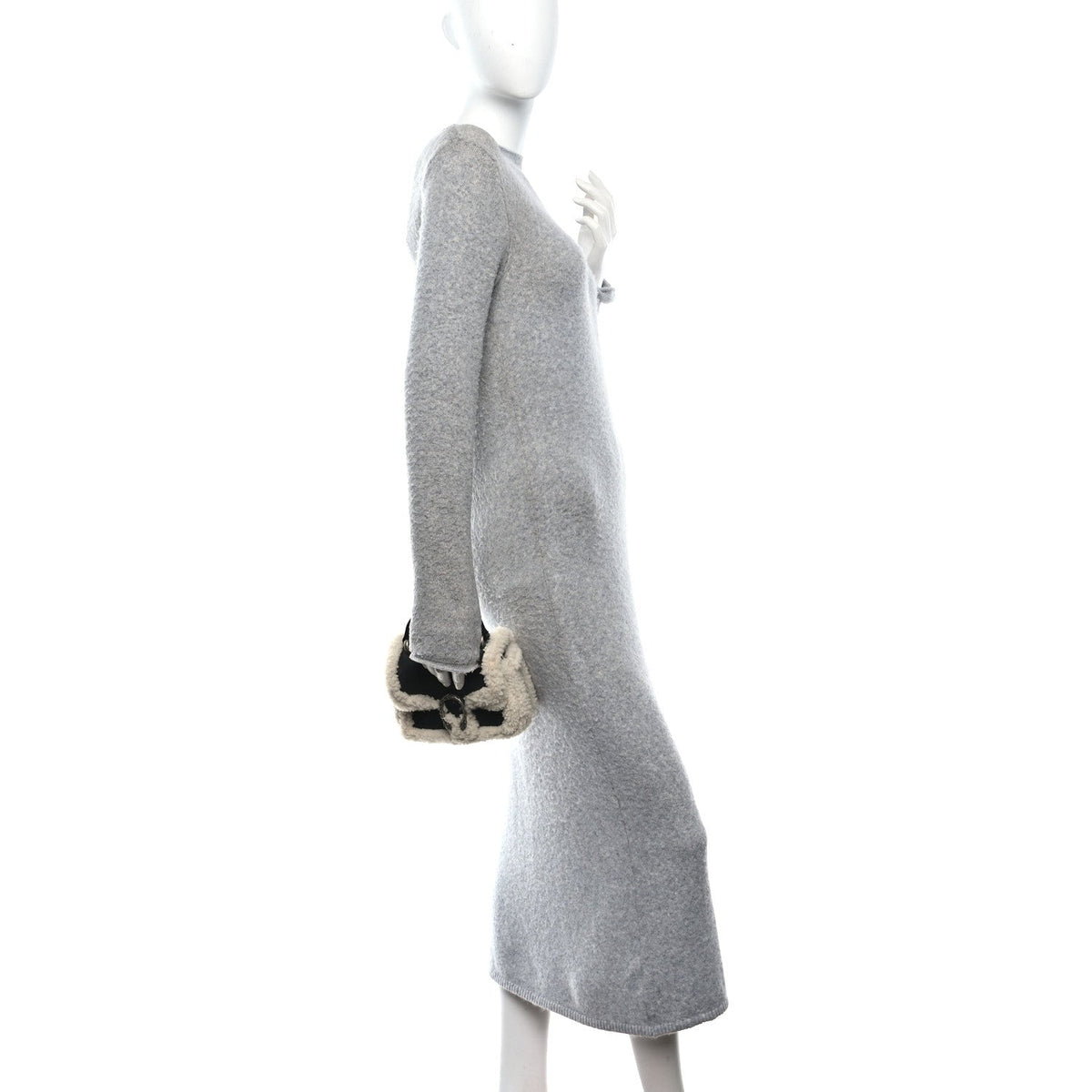 Sakai Be Green Calfskin Shearling Mini Dionysus Top Handle Bag Black wholesalehk.shop