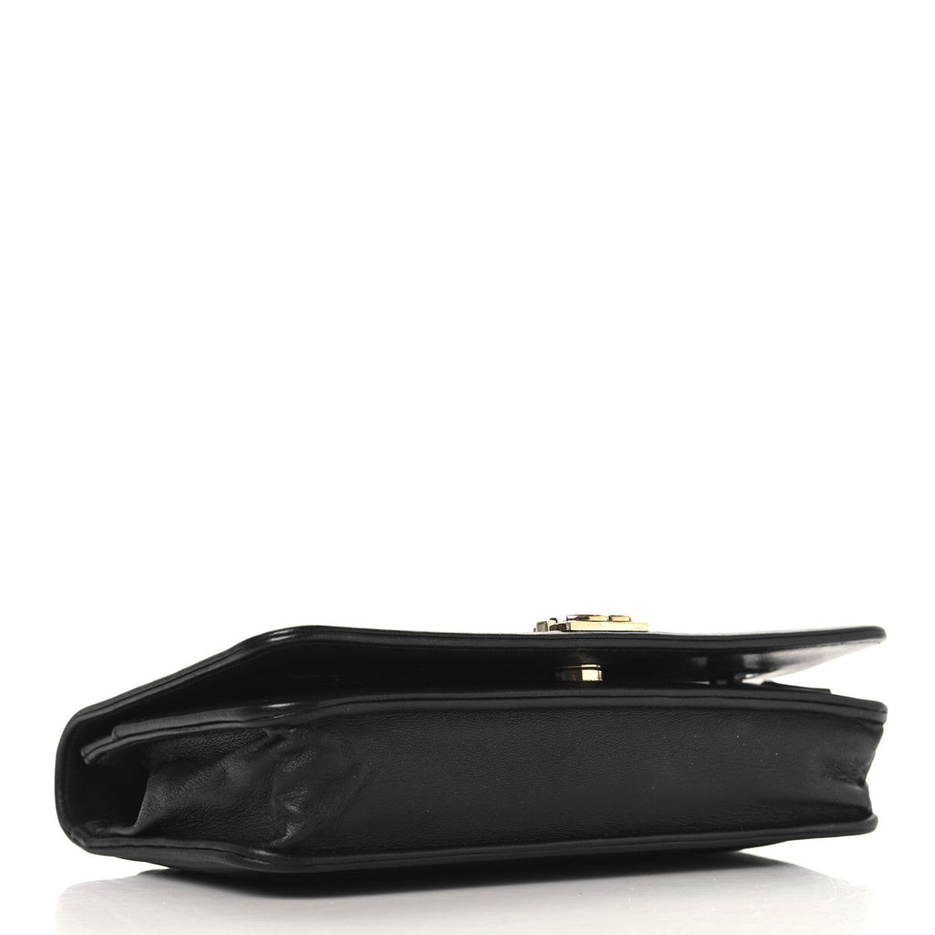 LAmbskin Chevron Boy Wallet On Chain WOC Black wholesalehk.shop