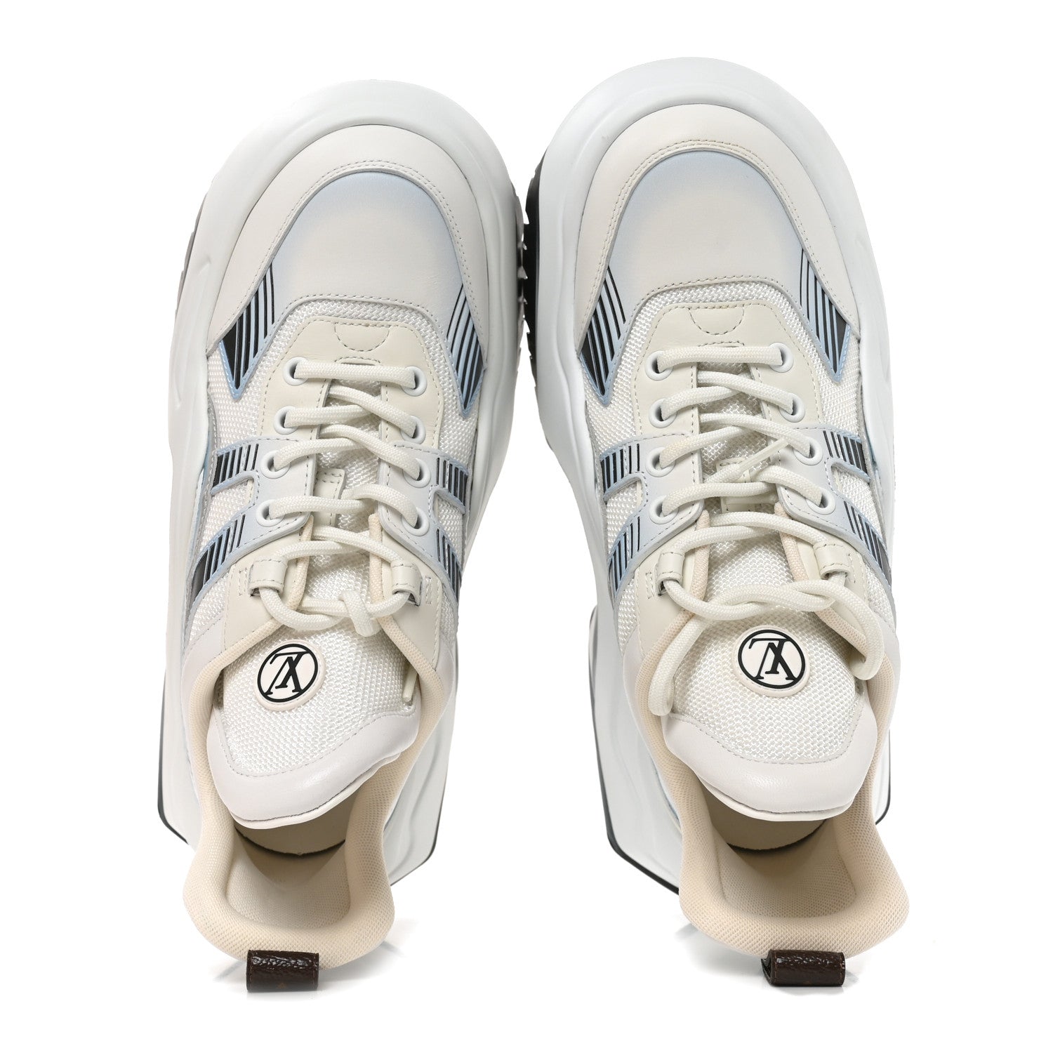 Calfskin Technical Nylon LV Archlight Sneakers 38 White Blue Gris £¨ Direct shipment via from wholesalehk.shop