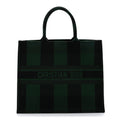 Canvas Embroidered Checkered Book Tote Black Green £¨ Direct shipment via from wholesalehk.shop