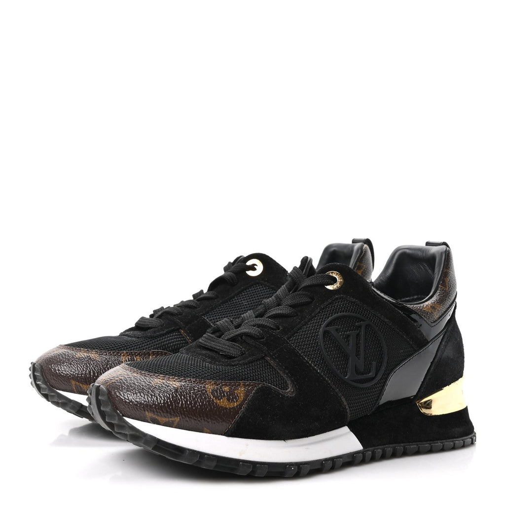 Suede Monogram Run Away Sneakers 37 Black £¨ Direct shipment via from wholesalehk.shop