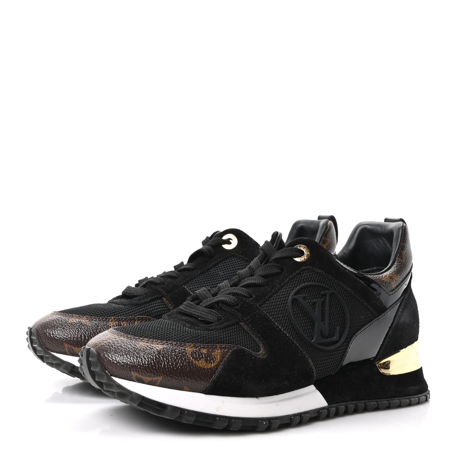 Suede Monogram Run Away Sneakers 37 Black £¨ Direct shipment via from wholesalehk.shop