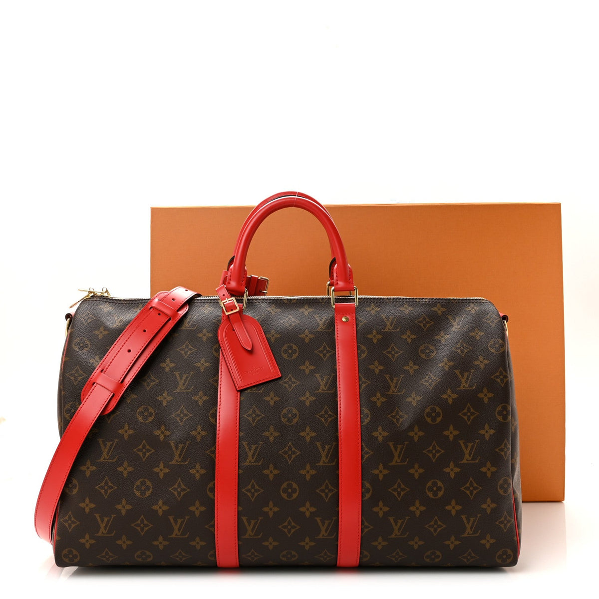 Calfskin Monogram Keepall Bandouliere 50 Coquelicot wholesalehk.shop