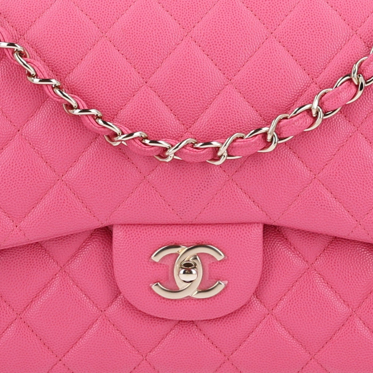 Caviar Quilted Jumbo Double Flap Pink wholesalehk.shop