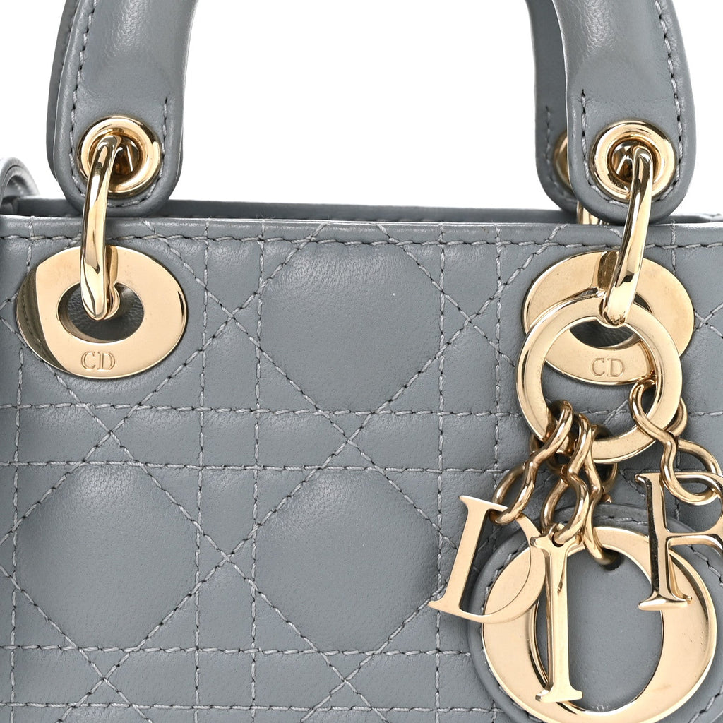 Lambskin Cannage Micro Lady Dior Cloud Blue wholesalehk.shop