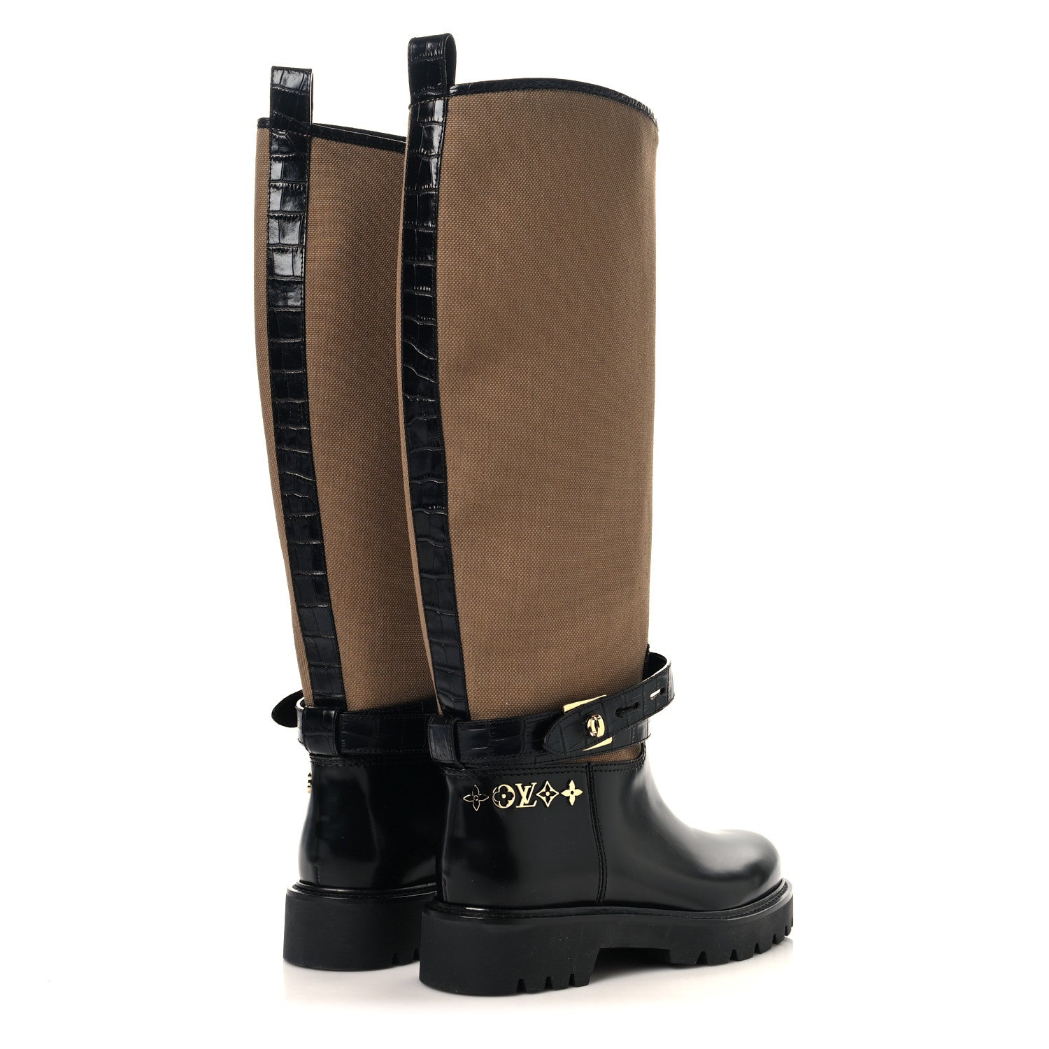 Canvas Calfskin Territory Flat High Ranger Boots 37 Khaki £¨ Direct shipment via from wholesalehk.shop